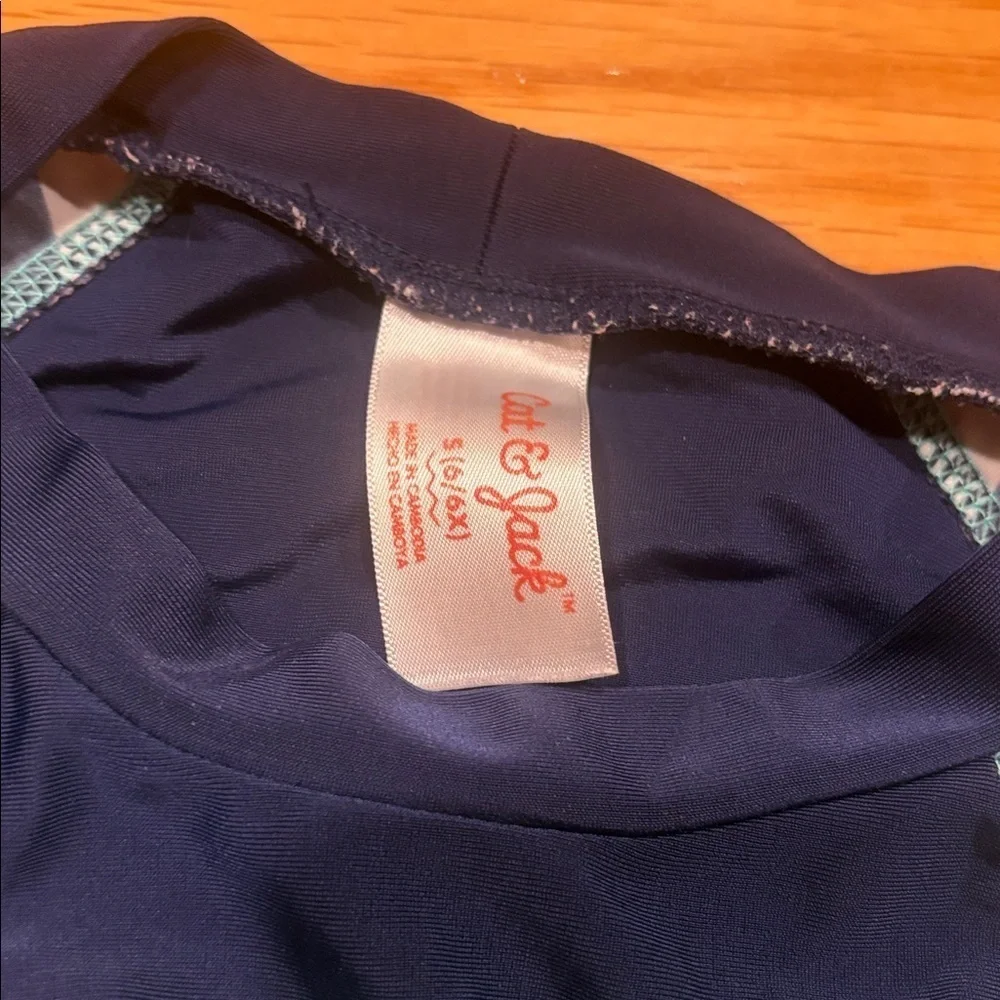 Cat & Jack Navy and Striped Swim Rashguard Set